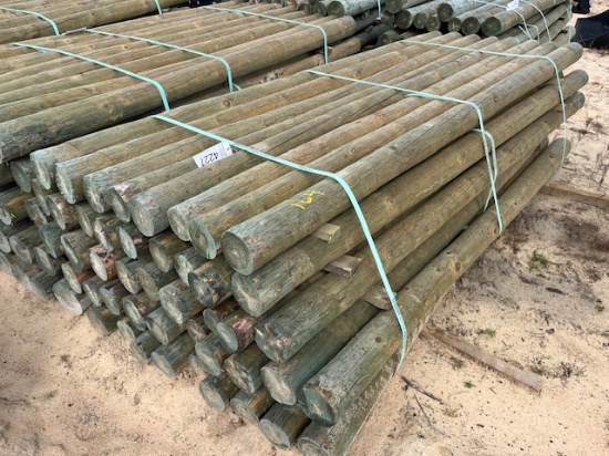 (1) Bundle Of (45) NEW Treated Apx  4inx8ft Post