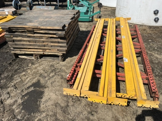Section Of Pallet Racking w/ Wood