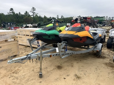 Pair Of 2019 Sea Doo Spark Trixx Jets Skis & Trailer