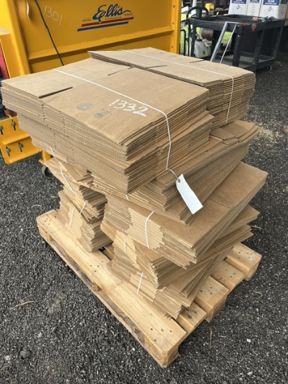 Pallet Of Assorted Uline Shipping Boxes