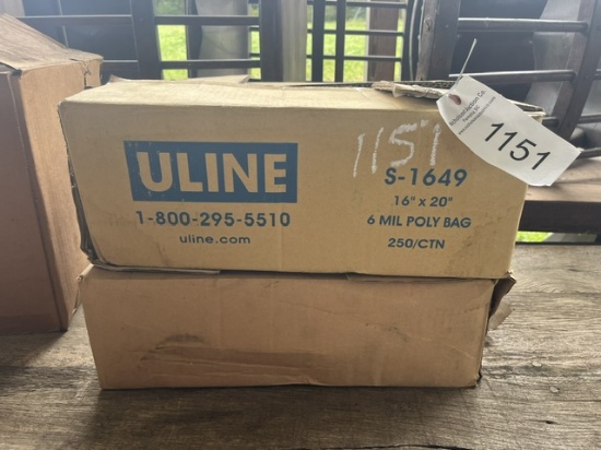 (2) Boxes Of Uline S-1649 16x20 6 Mil Poly Bags