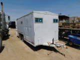 (X) (1315003) 7'W X 14'L T/A CREW TRAILER W/ BENCHES, STORAGE, KNOWLEDGE BO