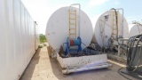 (4694) 11' DIA X 42'L WATER TANK W/ 9' PORCH W/ PRESSURE WASHER LOCATED IN