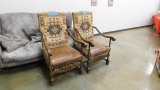 (681) (2) WESTERN PATTERN, LEATHER SEATED CHAIRS  LOCATED IN YARD 1 - MIDLA