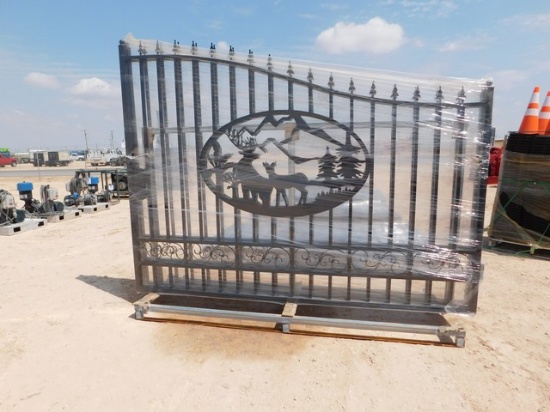 LOCATED IN YD 1 MIDLAND, TX (8604) 20' BI-PARTING WROUGHT IRON GATES