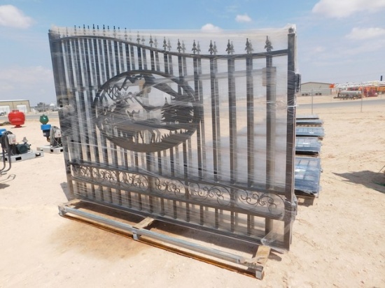 LOCATED IN YD 1 MIDLAND, TX (8606) 20' BI-PARTING WROUGHT IRON GATES