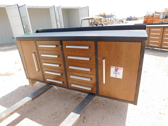 LOCATED IN YD 1 MIDLAND, TX (8629) NEW 7' WORK BENCH W/ 10 DRAWERS