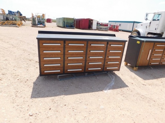 LOCATED IN YD 1 MIDLAND, TX (8630) NEW 7' WORK BENCH W/ 20 DRAWERS