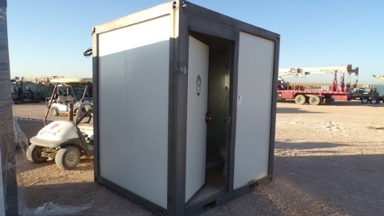 Located in YARD 1 - Midland, TX  NEW 110V PORTABLE BATHROOM W/ SINK, TOLIET & SH