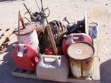 Located in YARD 1 - Midland, TX  (9671) MISC GAS CANS, OIL CANS, AIR PUMPS, BRAK