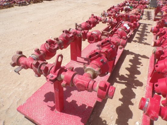 (5567) (8) SMI 2-1/16" X 15K# VALVE MANIFOLD, MTD ON 30" SKID  Located in YARD1