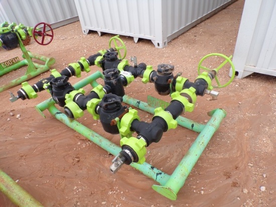 (7513) 2" 15K# CHOKE MANIFOLD W/ CHOKE & BALL VALVES  Located in YARD1 Midland,