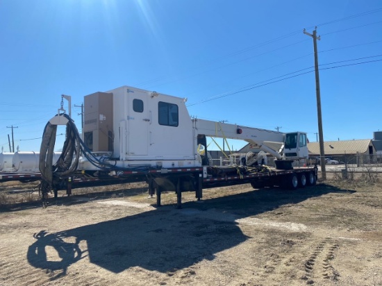 QMC 7100TD TRAILER CRANE 35 TON MTD ON TRI AXEL TRAILER A/R SUSP. HYD OUT RIGGER