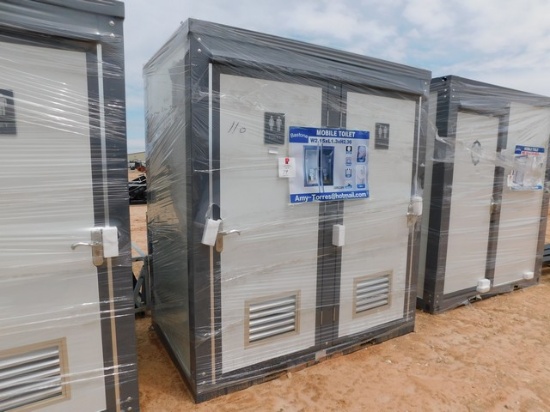 UNUSED PORTABLE 2 STALL BATHROOM, 110V POWER Located in YARD1 Midland, TX