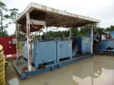 (ASSET# 100122) LUBESTER SKID W/ (4) 350 GAL TOTES.  HOSES & REELS, PRESSURE WAS