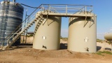 (9688) (2) 300 BBL STEEL STORAGE TANKS, W/ WALKWAY, SAFETY RAILS & STAIRWAY (NOT