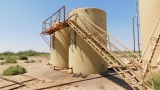 (9899) (2) 210 BBL FIBERGLASS STORAGE TANKS W/ WALKWAY & STAIRS, (1) ELEC CONTRO