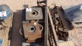 (0438) PALLET W/ WIPER PLATES, STABILZER ARMS, CABLE SLING
