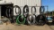 (2490) 5.3'W X 5'H X 18.6'L HOSE RACK W/ ASSORTED SIZE HYDRAULIC HOSES, STAINLES