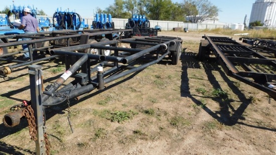 (9197) SHOPBUILT T/A BP PIPE TRAILER, 3.6'W X 23'L, LANDING GEAR, TOOL CONTAINER