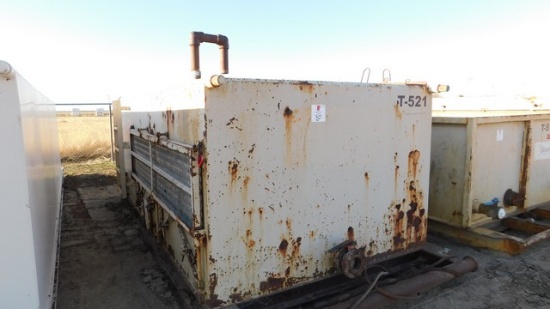 5''7"H x 7'3"W x 14'L Mud Tank, (2) Compartments, slant Bottom, Mud Trough, Side