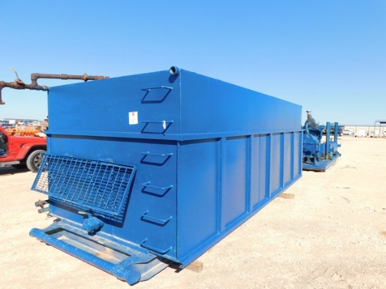 (9720) 18' X 8' X 6' OPEN TOP PIT, 2-COMPARTMENT, SKIDDED
