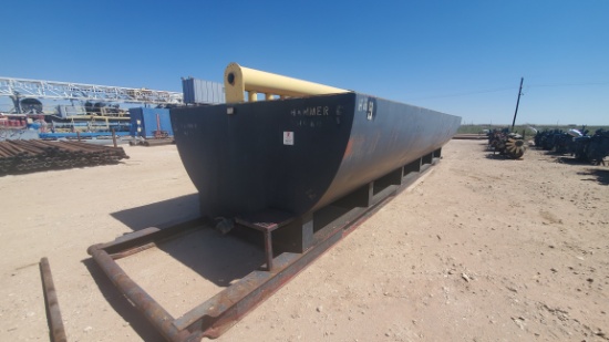 Located in Yard 1 Midland, T250 BBL HALF ROUND OPEN TOP FLOW BACK TANK, W/ GAS BUSTER, SKIDDED
