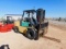 KOMATSU MODEL -FG40T-6 9,000# FORKLIFT, W/ HYDRAULIC FORK SPREAD, TILT LIFT, 4'