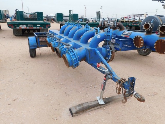 (1M) PORTABLE S/A MANIFOLD TRAILER W/ (8) 10" BUTTERFLY VALVES & (6) 6" BUTTERFL
