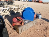 (9495) 100 GAL STAINLESS STEEL TANK W/ 3 HOSE REELS