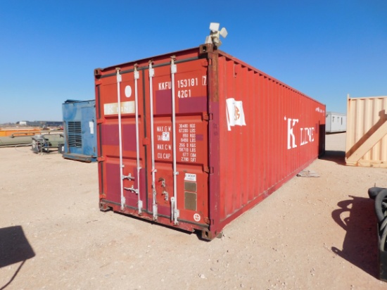 8' X 40' SEA CONTAINER W/ CONTENTS INCLUDES MISC. AIR FILTERS, SHELVES, PARTS (9