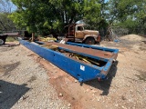 7'W X 2'H X 35'L PIPE TUB W/ CAT WALK, V-DOOR & CONTENTS (9268)