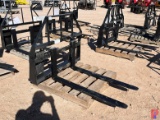 UNUSED AGT FORKLIFT ATTACHMENT FOR SKID STEER W/ 4' FORKS