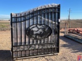 UNUSED 14' BI-PARTING GATE W/ ELK DESIGN