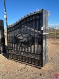 UNUSED 14' BI-PARTING GATE W/ ELK DESIGN