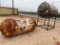 (1) FIBERGLASS 1000 GAL TANK ON 4 FT HIGH PIPE METAL STAND, (1) 250 GAL PROPANE TANK