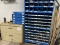 LOT NUT, BOLT BINS W/CONTENTS, HOSE CLAMPS, ASSORTMENT FUES,(2) DRAWER FILING CABINET W/CONTENTS