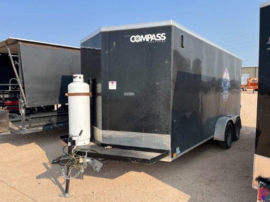 2023 COMPASS TRAILERS 16'X 7'T/A BUMPER PULL ENCLOSED CARGO TRAILER