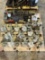 PALLET OF (18) REXROTH H-2-LX AIR CONTROL VALVES, (6) AIR HYDRAULIC FOOT TREADLE AIR PUMPS