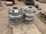 SET OF (6) ALUMINUM 24.5 X 8.25 TRUCK WHEELS