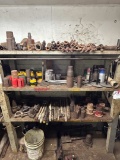 (4) SHELVES OF VARIOUS SIZE & TYPE SWAB MANDRELS, SUCKER ROD COUPLINGS, SOCKETS, RATIGAN ROD TOOLS
