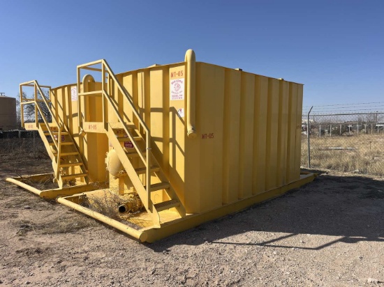 13'L X 8'W X 8'H CRIMPED STEEL TANK, V-BOTTOM, SKIDDED