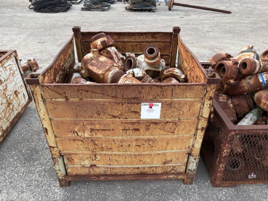 CRATE W/ (14) 4" 1502 "Y" FITTINGS & (2) PLUG VALVES