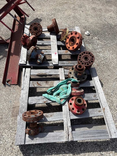 (5) PALLETS TO INCLUDE ADAPTER FLANGES, 2" METER RUN PARTS, HD SOCKETS, (1) A-FRAME TOOL RACK