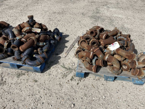 (2) PALLETS W/ (65+) THREADED 3" FIG 206 2K WP HAMMER UNION ELBOWS