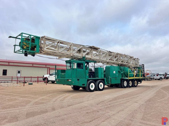 PENGO / HENDRICKSON BACK IN WELL SERVICE RIG MTD ON 5-AXLE CARRIER