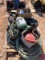 CLEMCO PORTABLE BLAST MACHINE & PALLET OF RESPIRATOR HELMETS, PAINT SPRAYERS, 5-GALLON BUCKETS OF AT