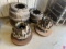 TWO TRUCK AXLE WHEEL HUBS W/ STUD & THREE 10 LUG HUBS