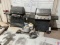 TWO PROPANE GRILLS W/ PROPANE BOTTLES, MAGIC CHEF REFRIGERATOR-FREEZER, FOUR PEAR BURNERS