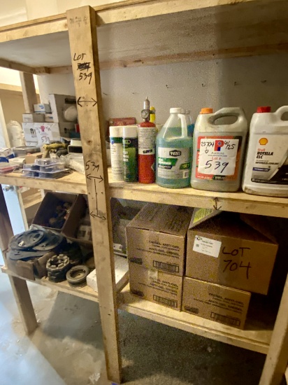 2 - SHELVES CONTAINING 17 CANS BATTERY TERMINAL CLEANER, GASKETS, VALVE CONNECTIONS, 4-BOX'S DIESEL